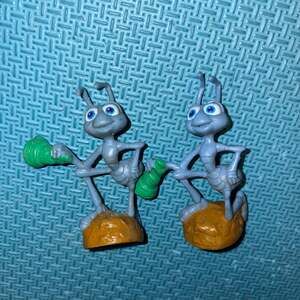 Vintage 1998 Disney Pixar A Bug's Life Flik figure cake toppers